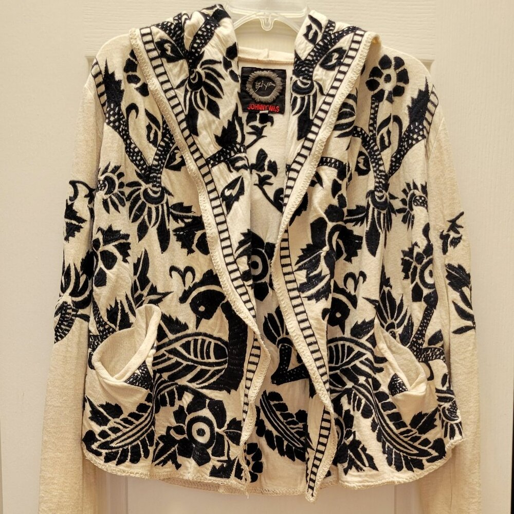 Johnny Was Embroidered Hoodie with Pockets  XS